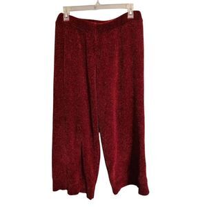 Lulus Cropped Wide Leg Wine Color Sweater Pants Women's Size Medium
